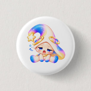 Badge Rond 2,50 Cm Bouton pastel bâillement fatigué   Épinglette mign