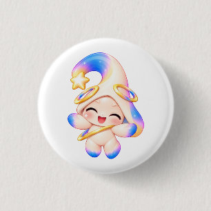 Badge Rond 2,50 Cm Bouton pastel joyeux radieux - Épingle souriante h