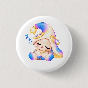 Badge Rond 2,50 Cm Bouton Pastel ZZZ Endormi - Épinglette Mignonne et