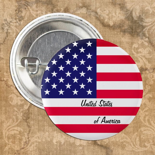 Badge Rond 2,50 Cm Bouton Patriotique American Flag, USA, Etats-Unis (Créateur téléchargé)