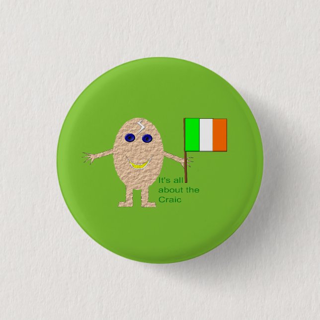 Badge Rond 2,50 Cm Bouton Patriotique Irish Egg (Devant)