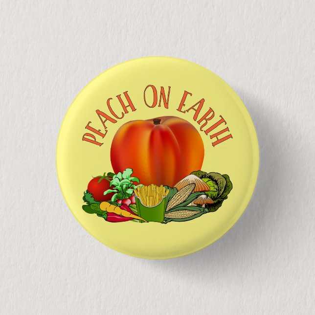 Badge Rond 2,50 Cm Bouton Peach on Earth Funny Christmas Pun (Devant)