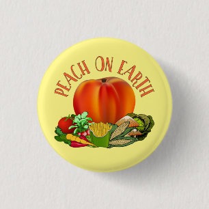 Badge Rond 2,50 Cm Bouton Peach on Earth Funny Christmas Pun