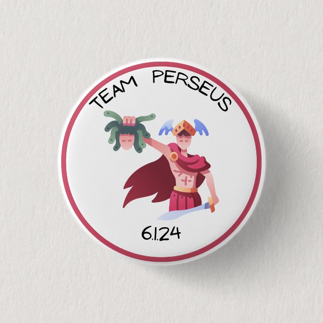 Badge Rond 2,50 Cm Bouton Persée de l'équipe (Devant)