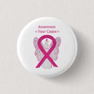Badge Rond 2,50 Cm Bouton personnalisé Angel du ruban de sensibilisat
