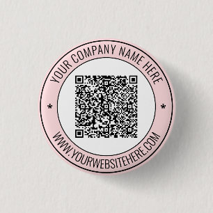 Badge Rond 2,50 Cm Bouton Personnalisé Code QR et Texte personnalisé