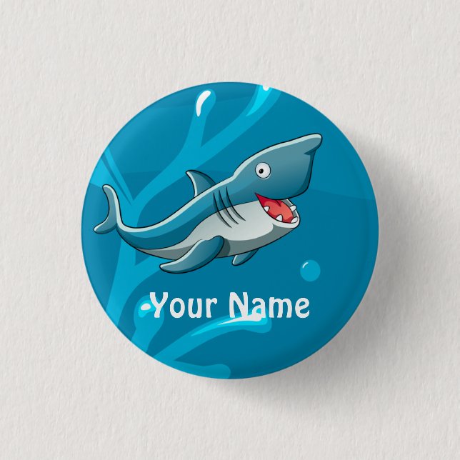 Badge Rond 2,50 Cm Bouton personnalisé de requin aquatique Ocean (Devant)