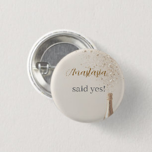 Badge Rond 2,50 Cm Bouton personnalisé Elle a dit oui pour la douche
