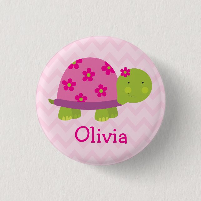 Badge Rond 2,50 Cm Bouton personnalisé par tortue mignonne pour des (Devant)