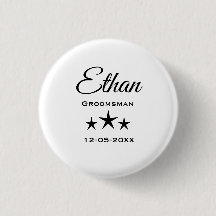 Bouton personnalisé pour garçon d'honneur avec nom