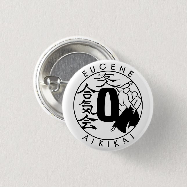Badge Rond 2,50 Cm Bouton petit Eugene Aikikai (Devant & derrière)