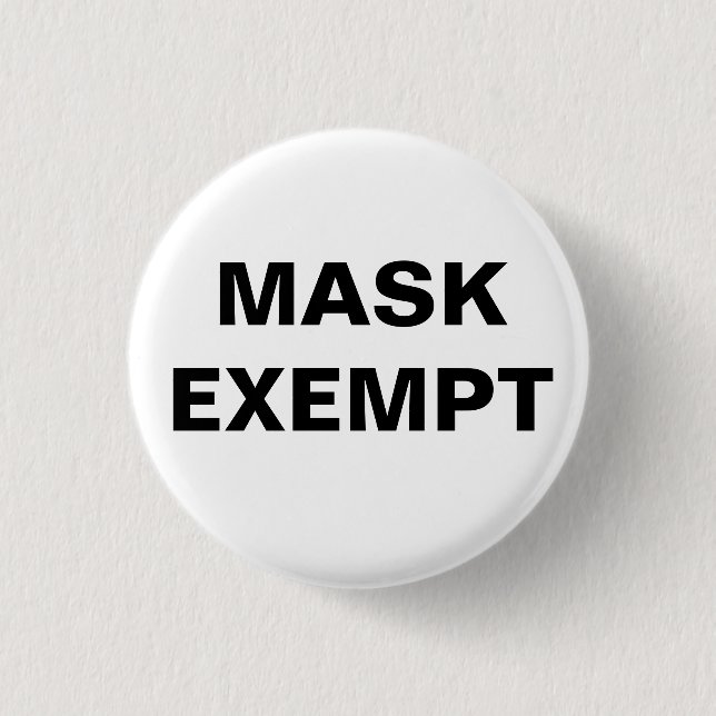 Badge Rond 2,50 Cm Bouton Petit Masque Exonéré (Devant)