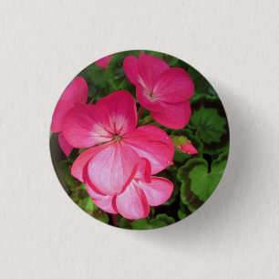 Badge Rond 2,50 Cm Bouton photo en géranium rose
