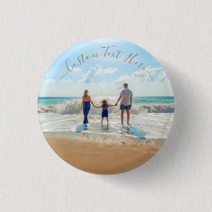 Badge Rond 2,50 Cm Bouton photo et texte personnalisé Conception de v