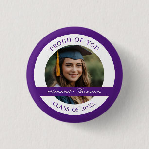 Badge Rond 2,50 Cm Bouton photo minimal violet blanc