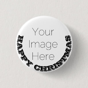 Badge Rond 2,50 Cm Bouton photo personnalisé de Noël Joyeux et insign