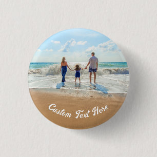 Badge Rond 2,50 Cm Bouton photo personnalisé personnalisé avec texte