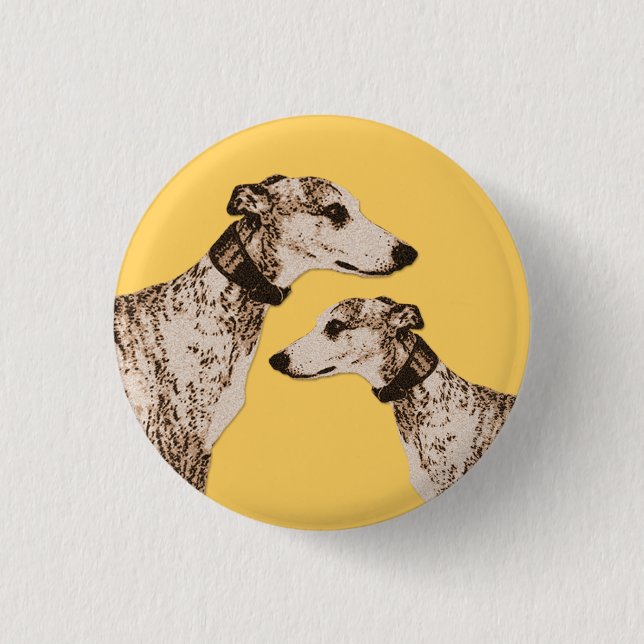 Badge Rond 2,50 Cm Bouton pimpant de whippets (Devant)
