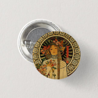 Badge Rond 2,50 Cm Bouton Pinback Art Nouveau