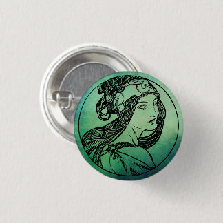 Badge Rond 2,50 Cm Bouton Pinback Art Nouveau