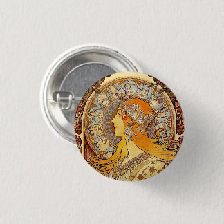 Badge Rond 2,50 Cm Bouton Pinback Art Nouveau