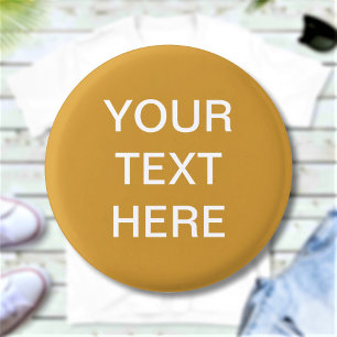 Badge Rond 2,50 Cm Bouton Pinback Couleur Or Texte Personnalisé