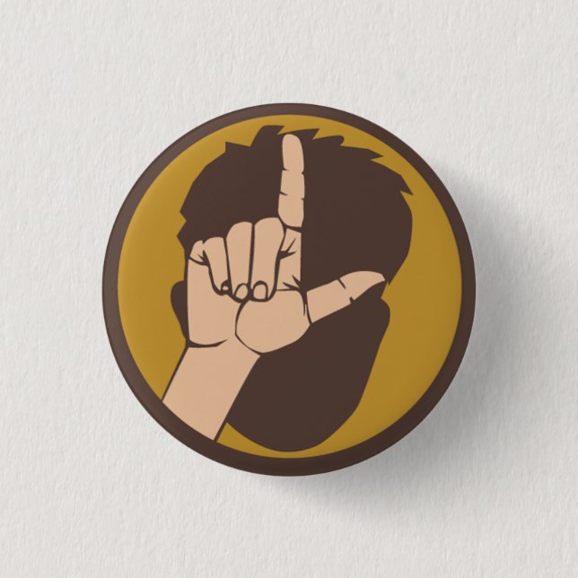 Badge Rond 2,50 Cm Bouton Pinback du Flair Loser Majeur (L) (Devant)