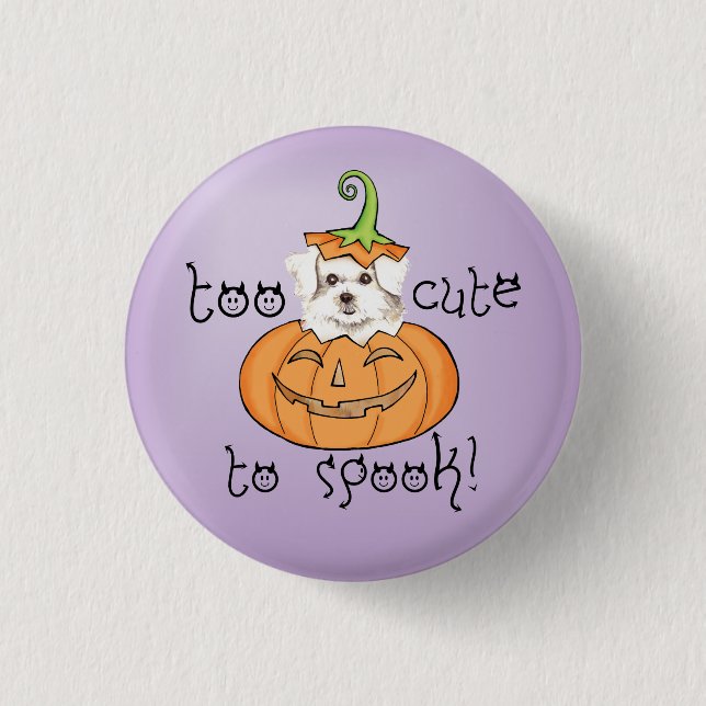 Badge Rond 2,50 Cm Bouton Pinback maltais Halloween (Devant)