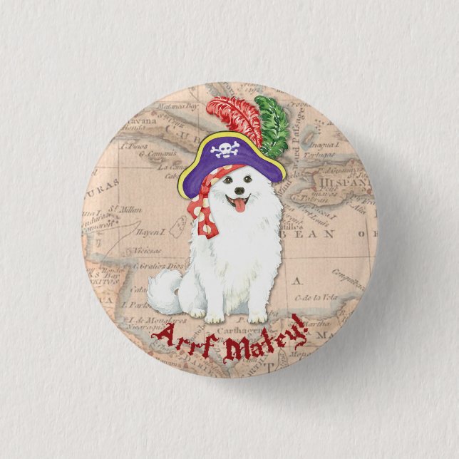 Badge Rond 2,50 Cm Bouton Pirate Eskie Pinback (Devant)