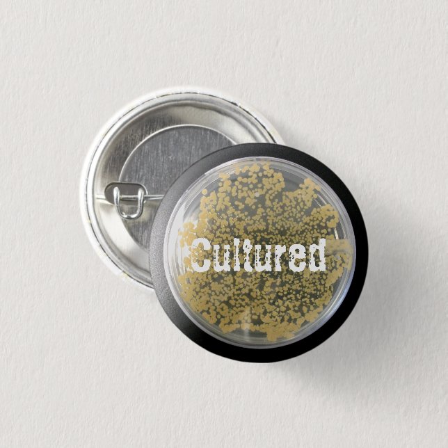 Badge Rond 2,50 Cm Bouton Plaque de culture de bactéries (Devant & derrière)