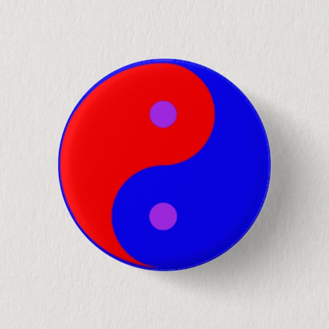 Badge Rond 2,50 Cm Bouton politique Yin Yang (Devant)