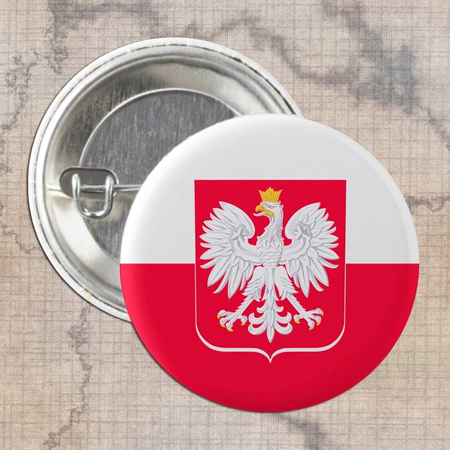 Badge Rond 2,50 Cm Bouton Pologne patriotique, Drapeau polonais Voyag (Créateur téléchargé)