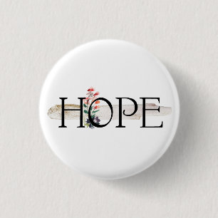 Badge Rond 2,50 Cm Bouton Positivité HOPE