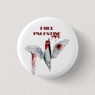 Badge Rond 2,50 Cm Bouton pour la Palestine libre - Épinglette Palest