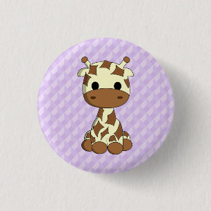Badge Rond 2,50 Cm Bouton pourpre d'enfants de girafe de bande