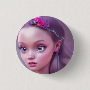 Badge Rond 2,50 Cm Bouton Princesse Fairy
