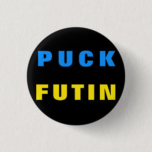 Badge Rond 2,50 Cm Bouton Puck Foutine Le drapeau ukrainien soutient