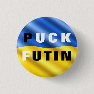 Badge Rond 2,50 Cm Bouton Puck Foutine Le drapeau ukrainien soutient