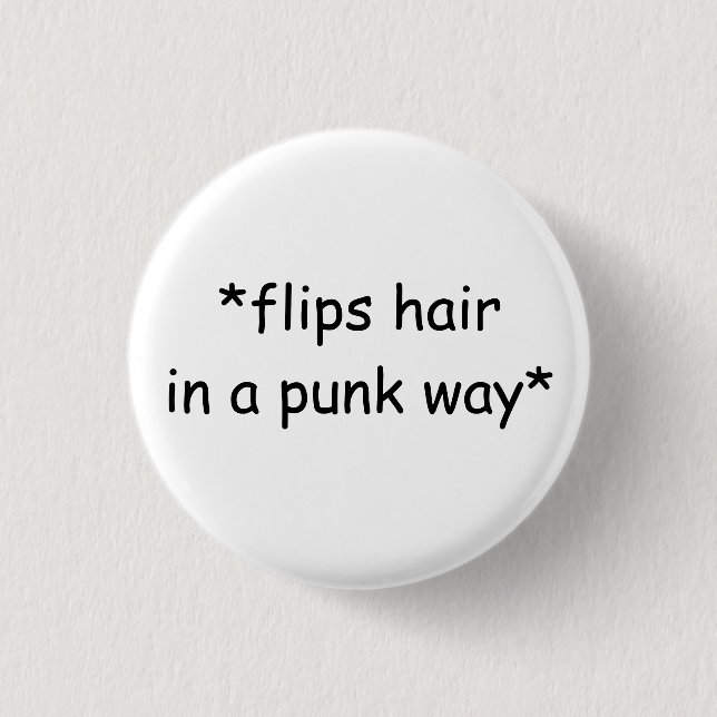Badge Rond 2,50 Cm Bouton punk de secousse de cheveux (Devant)