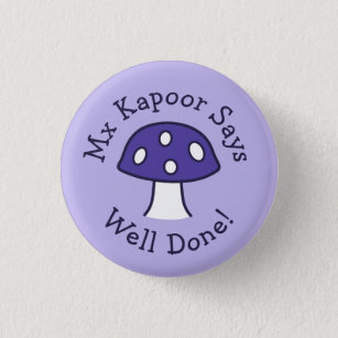 Badge Rond 2,50 Cm Bouton Purple Mushroom Well Done