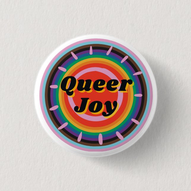 Badge Rond 2,50 Cm Bouton Queer Joy (Devant)