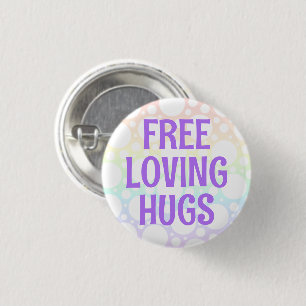 Badge Rond 2,50 Cm Bouton Rainbow Free Loving Hugs