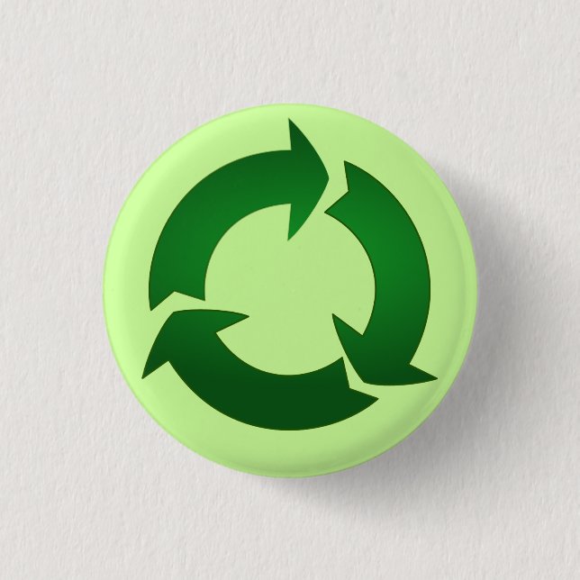 Badge Rond 2,50 Cm Bouton Recycler (Devant)
