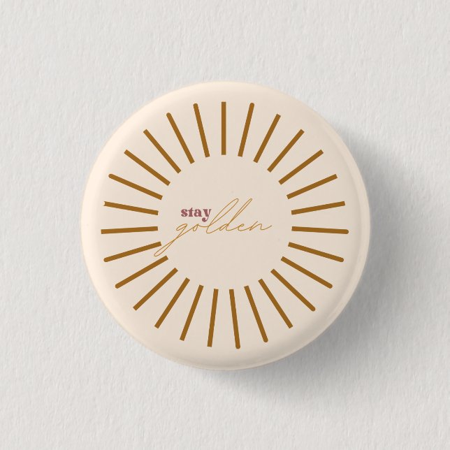 Badge Rond 2,50 Cm Bouton Rester doré (Devant)