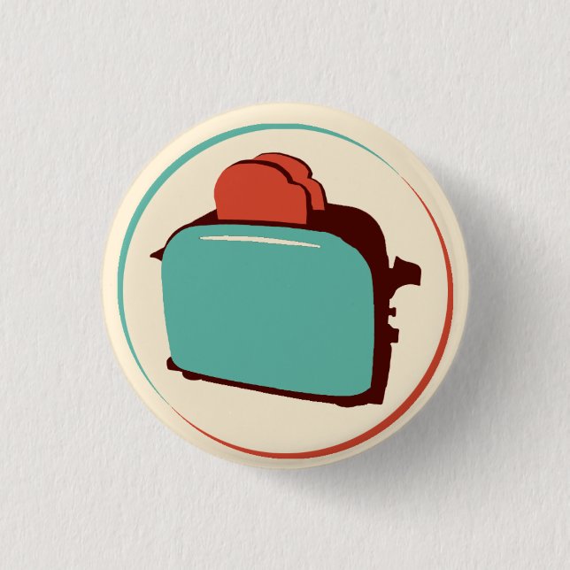 Badge Rond 2,50 Cm Bouton Retro Toaster (Devant)