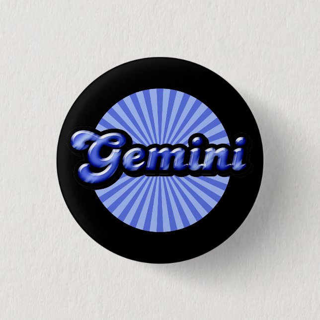 Badge Rond 2,50 Cm Bouton Retro Zodiac Gemini Pinback (Devant)