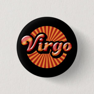 Badge Rond 2,50 Cm Bouton Retro Zodiac Virgo Pinback