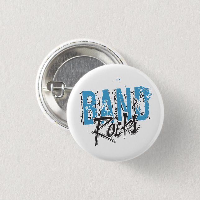 Badge Rond 2,50 Cm Bouton Roches de bande funky (Devant & derrière)
