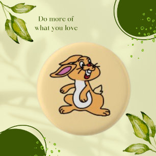 Badge Rond 2,50 Cm Bouton rond animal lapin jaune mou