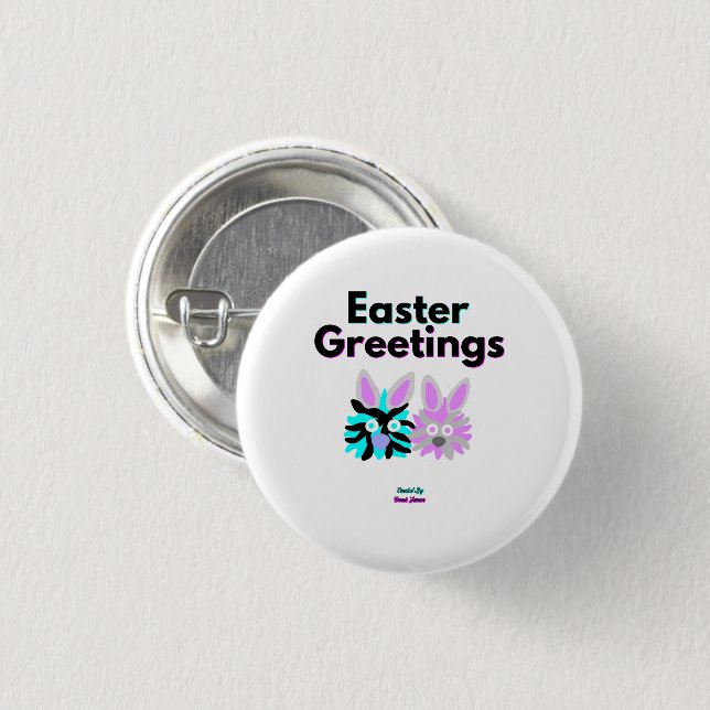 Badge Rond 2,50 Cm Bouton rond Bunny Fuzzies (Devant & derrière)